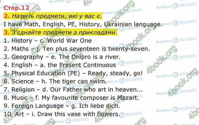 ГДЗ Английский язык 5 класс страница Стр.12 (2-3)