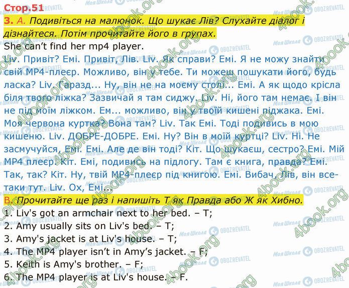 ГДЗ Англійська мова 5 клас сторінка Стр.51 (3)