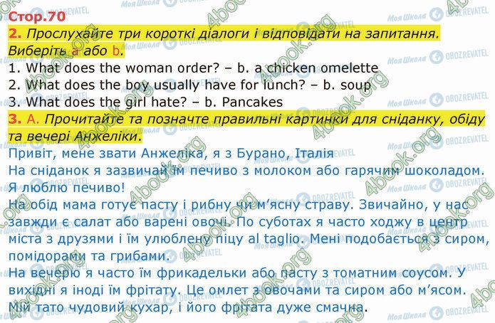 ГДЗ Англійська мова 5 клас сторінка Стр.70