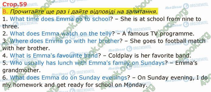ГДЗ Англійська мова 5 клас сторінка Стр.59