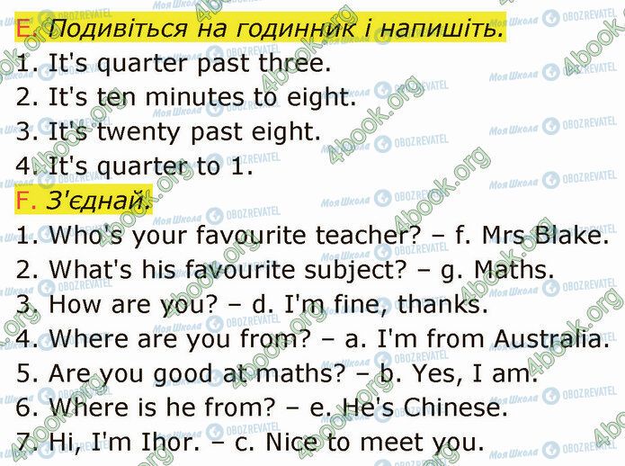 ГДЗ Англійська мова 5 клас сторінка Стр.20 (1E-F)