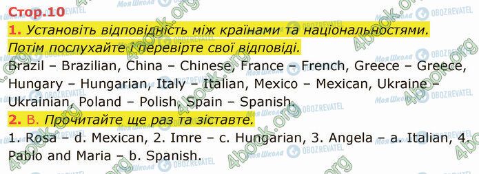 ГДЗ Англійська мова 5 клас сторінка Стр.10