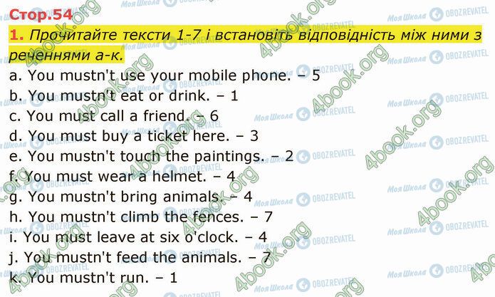 ГДЗ Английский язык 5 класс страница Стр.54 (1)