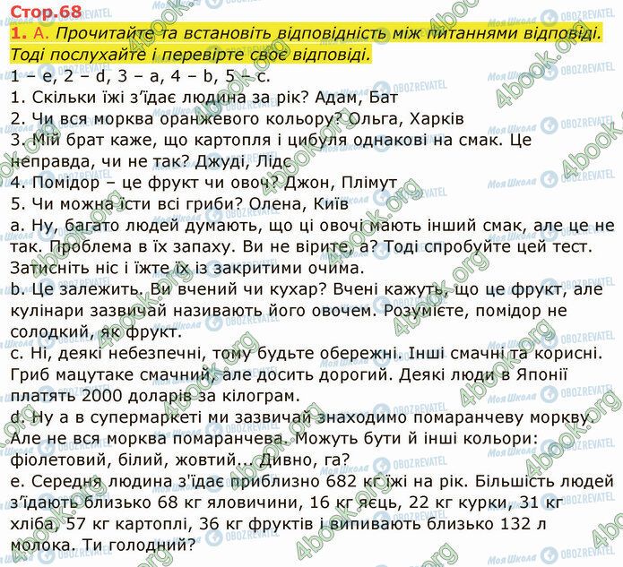 ГДЗ Англійська мова 5 клас сторінка Стр.68 (1A)