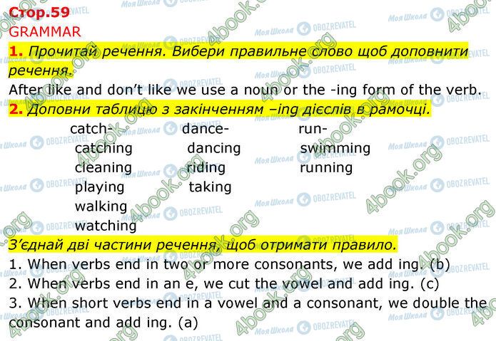 ГДЗ Английский язык 5 класс страница Стр.59 (1-2)