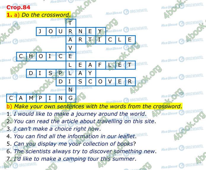 ГДЗ Англійська мова 5 клас сторінка Стр.84 (1)