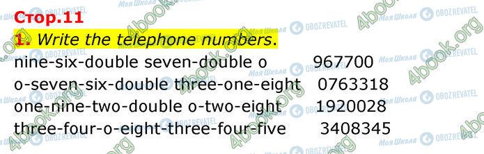 ГДЗ Англійська мова 5 клас сторінка Стр.11 (1)