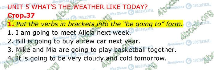 ГДЗ Англійська мова 5 клас сторінка Стр.37 (1)