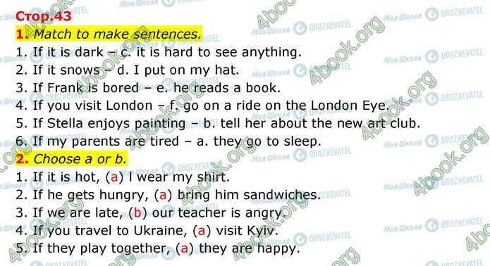 ГДЗ Англійська мова 5 клас сторінка Стр.43 (1-2)