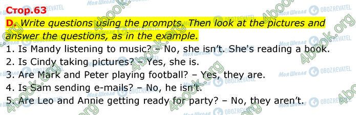 ГДЗ Англійська мова 5 клас сторінка Стр.63 (d)