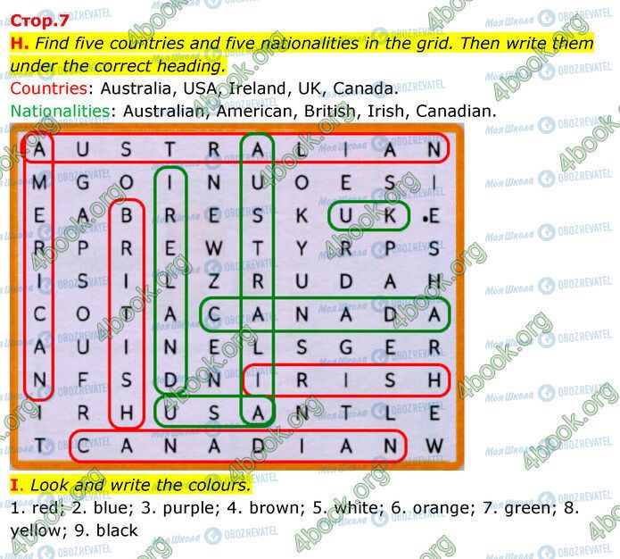 ГДЗ Англійська мова 5 клас сторінка Стр.7