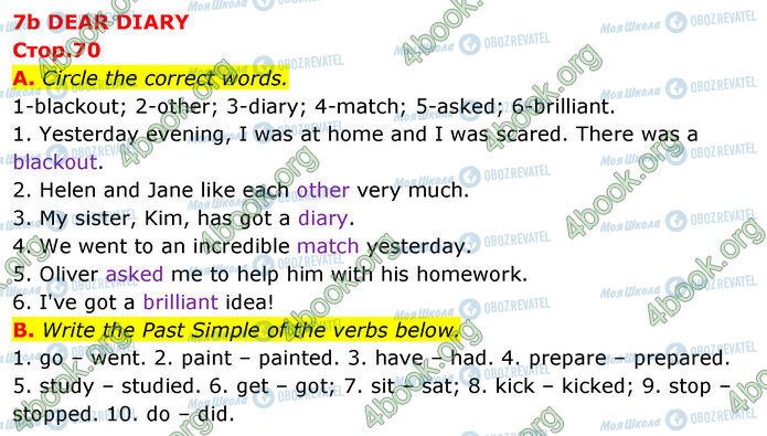 ГДЗ Англійська мова 5 клас сторінка Стр.70 (a-b)