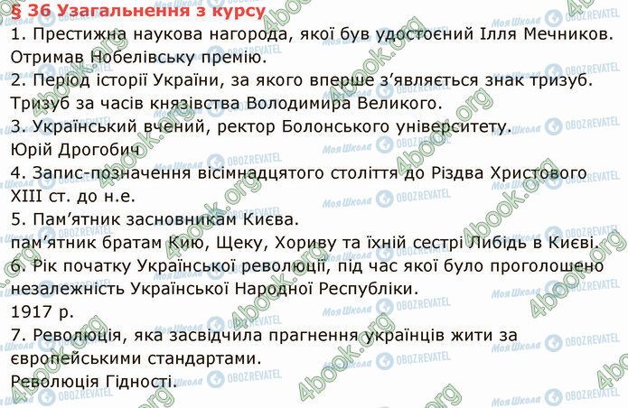 ГДЗ История Украины 5 класс страница §36 (1-7)