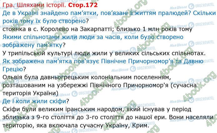 ГДЗ Історія України 5 клас сторінка Стр.172 (1)