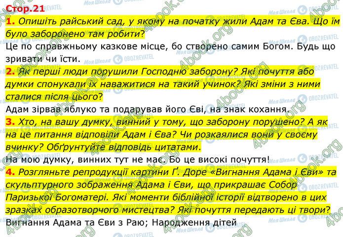 ГДЗ Зарубіжна література 5 клас сторінка Стр.21 (1-4)