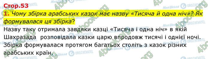 ГДЗ Зарубіжна література 5 клас сторінка Стр.53 (1)