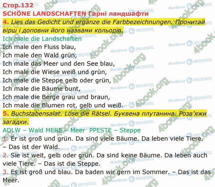 ГДЗ Німецька мова 5 клас сторінка Стр.132 (4-5)