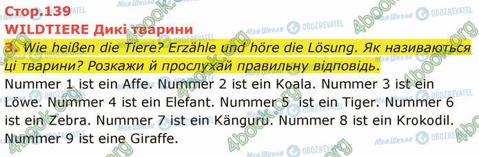 ГДЗ Німецька мова 5 клас сторінка Стр.139 (3)