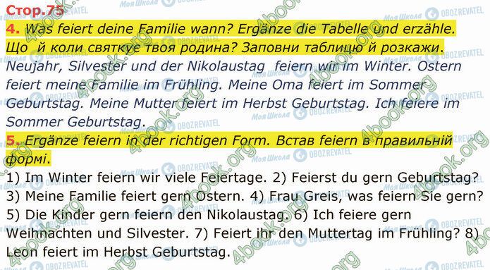 ГДЗ Немецкий язык 5 класс страница Стр.75 (4-5)