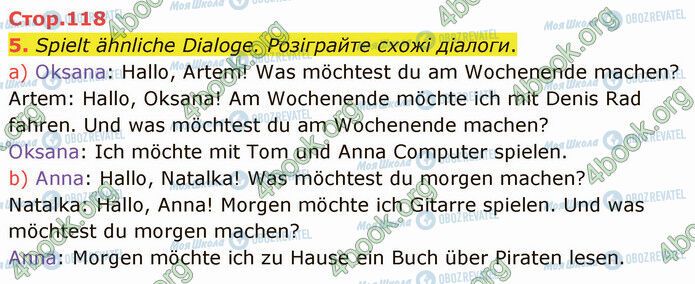 ГДЗ Немецкий язык 5 класс страница Стр.118 (5)