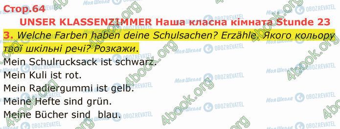 ГДЗ Німецька мова 5 клас сторінка Стр.64 (3)