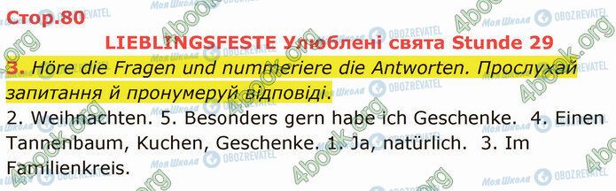 ГДЗ Німецька мова 5 клас сторінка Стр.80 (3)