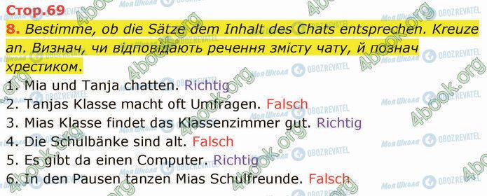 ГДЗ Немецкий язык 5 класс страница Стр.69 (8)