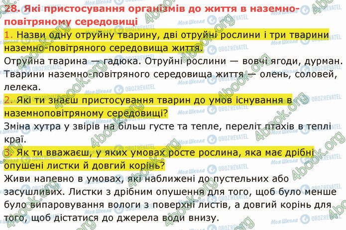 ГДЗ Природознавство 5 клас сторінка 28 (1-3)