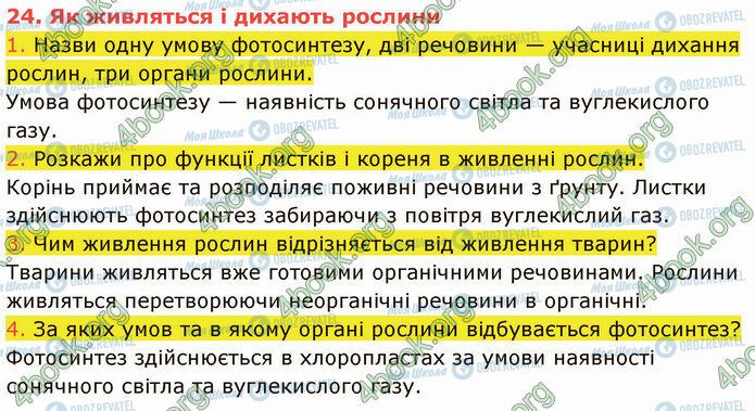 ГДЗ Природознавство 5 клас сторінка 24 (1-4)