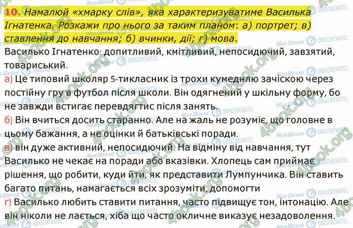 ГДЗ Українська література 5 клас сторінка Стр.185 (10)