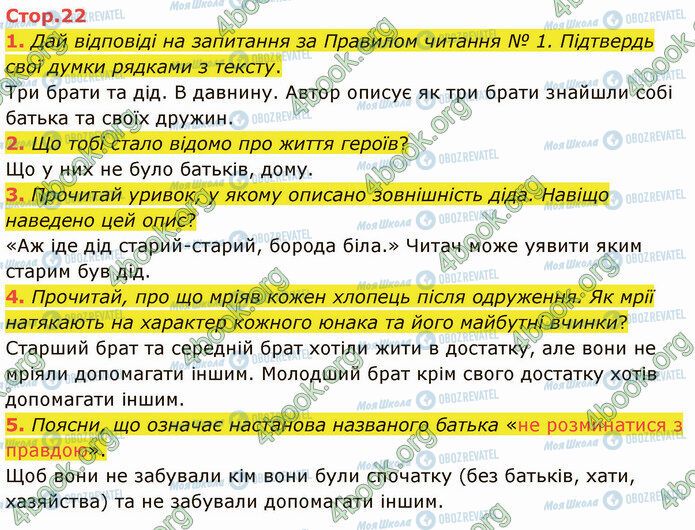 ГДЗ Українська література 5 клас сторінка Стр.22