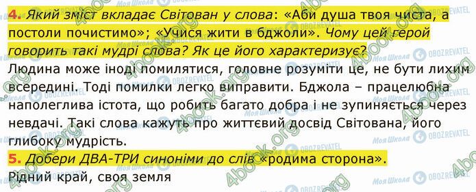 ГДЗ Українська література 5 клас сторінка Стр.206 (4-5)