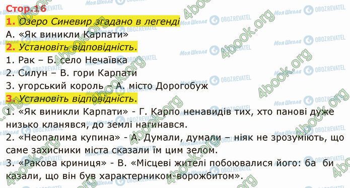 ГДЗ Українська література 5 клас сторінка Стр.16 (1-3)