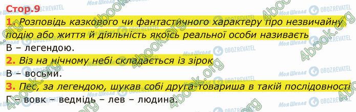 ГДЗ Укр лит 5 класс страница Стр.9 (1-3)