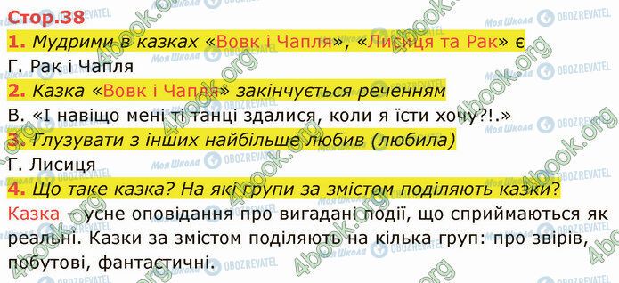 ГДЗ Укр лит 5 класс страница Стр.38 (1-4)