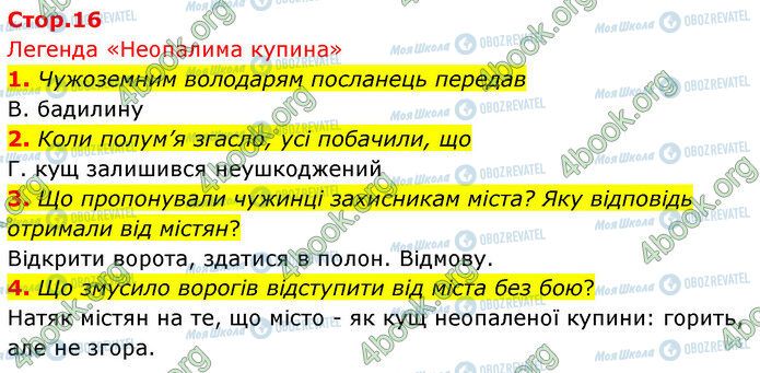 ГДЗ Українська література 5 клас сторінка Стр.16 (1-4)