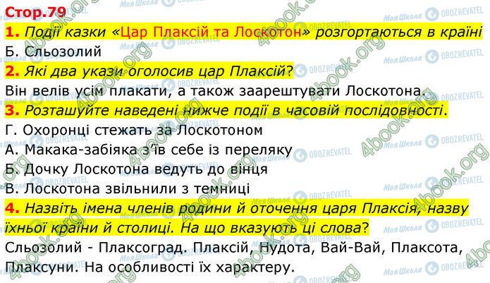 ГДЗ Українська література 5 клас сторінка Стр.79 (1-4)