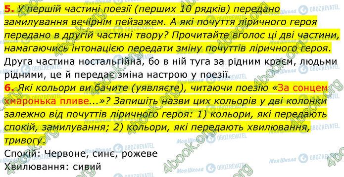 ГДЗ Українська література 5 клас сторінка Стр.96 (5-6)