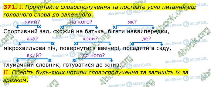 ГДЗ Українська мова 5 клас сторінка 371