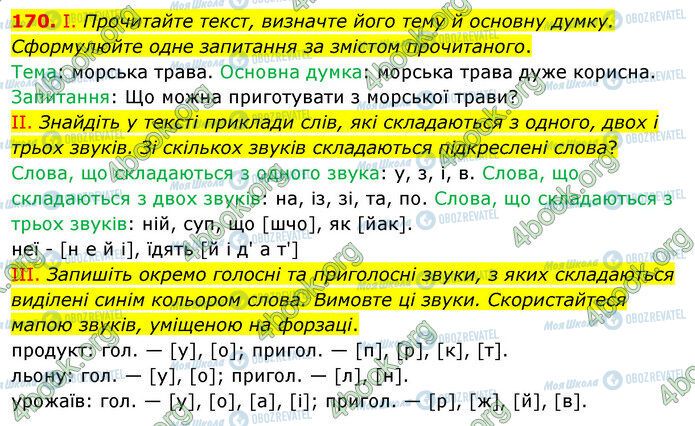 ГДЗ Укр мова 5 класс страница 170