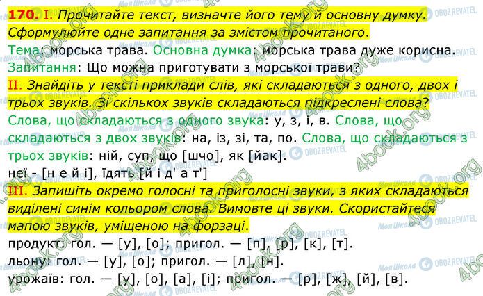 ГДЗ Українська мова 5 клас сторінка 170