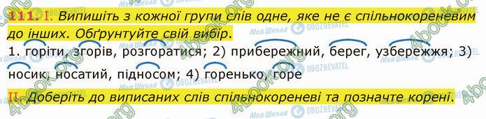 ГДЗ Українська мова 5 клас сторінка 111