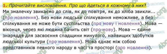 ГДЗ Українська мова 5 клас сторінка 1