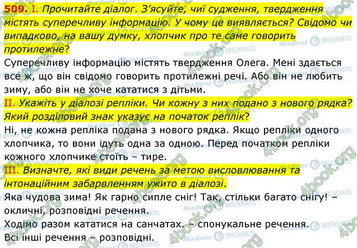 ГДЗ Українська мова 5 клас сторінка 509