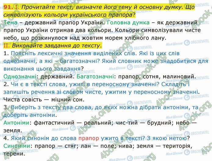 ГДЗ Укр мова 5 класс страница 91