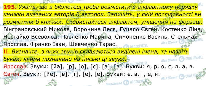 ГДЗ Укр мова 5 класс страница 195