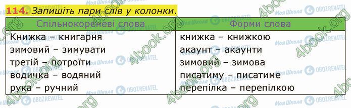 ГДЗ Українська мова 5 клас сторінка 114