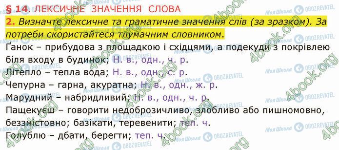 ГДЗ Укр мова 5 класс страница §14 (2)