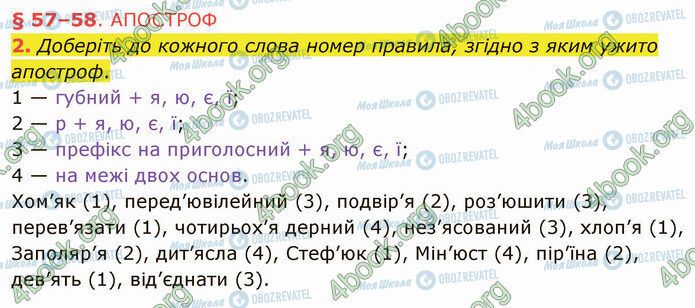 ГДЗ Українська мова 5 клас сторінка §57 (2)