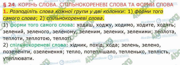 ГДЗ Українська мова 5 клас сторінка §24 (1)